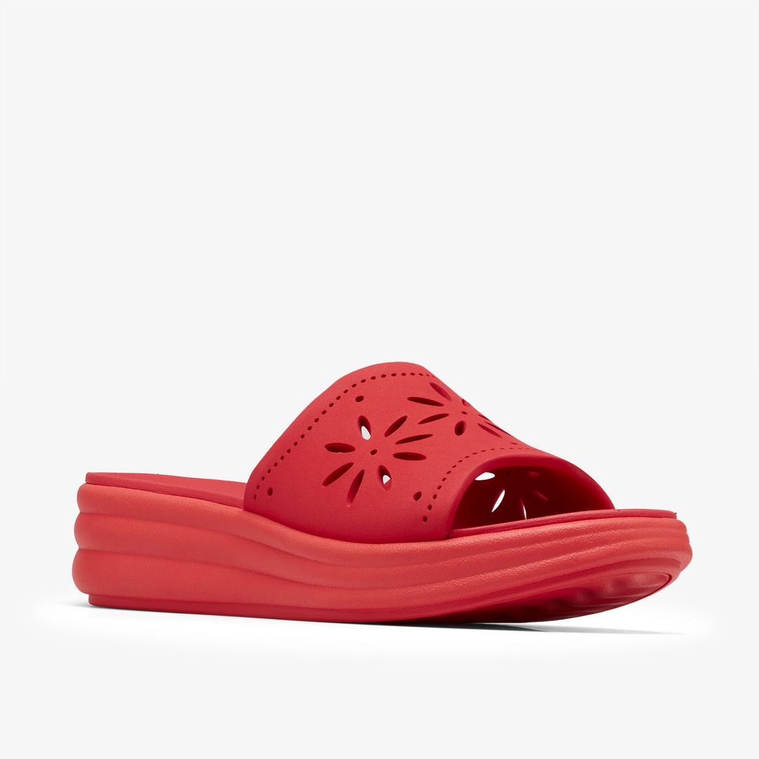Womens Drift Floral Poppy Red Wedges - Image 4