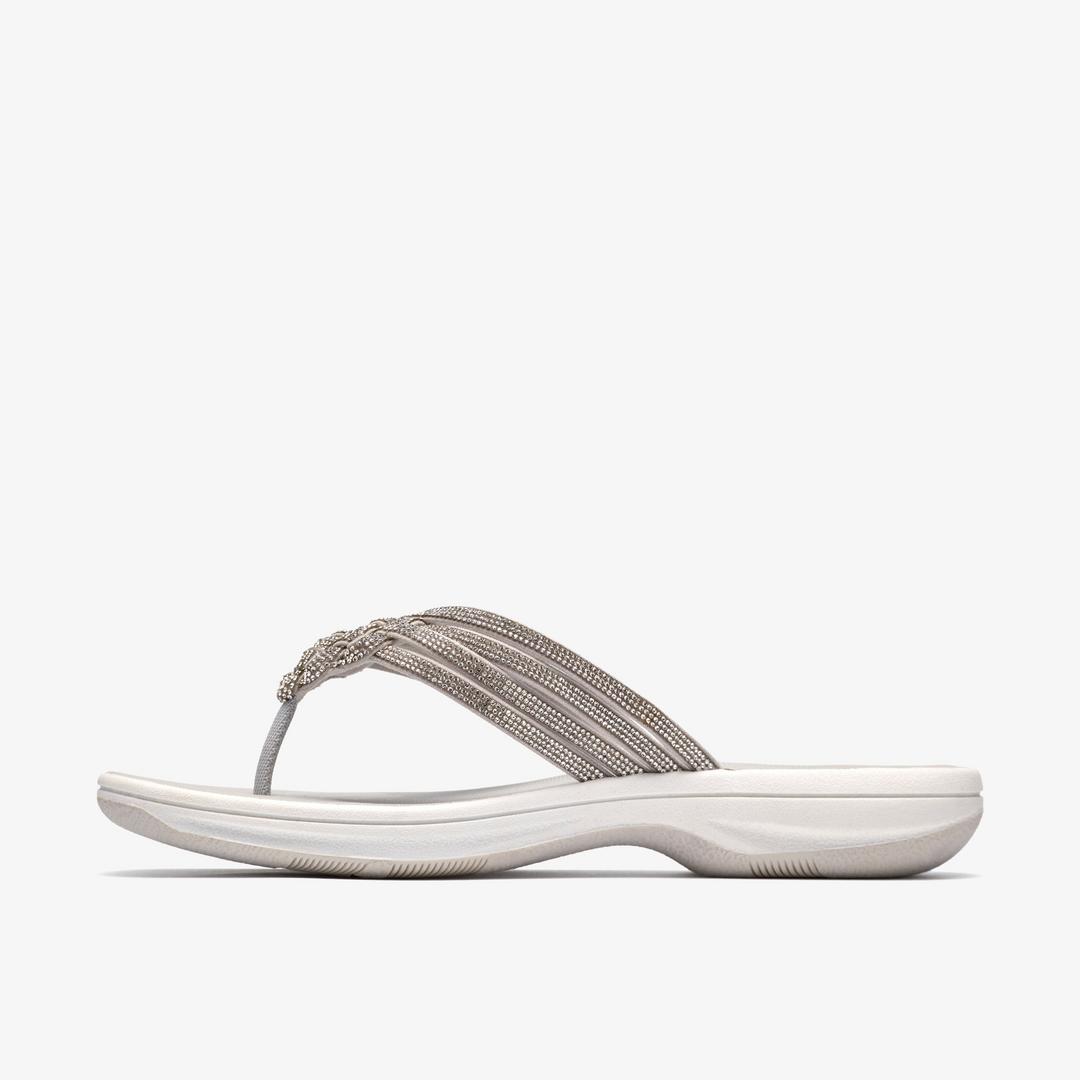 Womens Breeze Gem Silver Flip Flop - Image 2