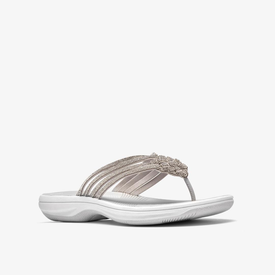 Womens Breeze Gem Silver Flip Flop - Image 4
