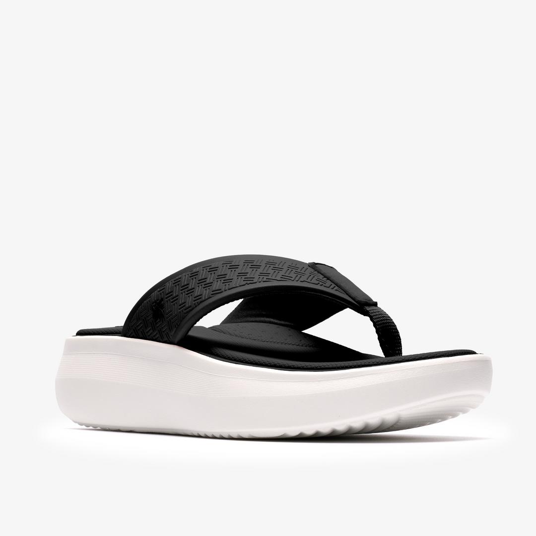 Womens Solevana Post Black Flip Flop - Image 3