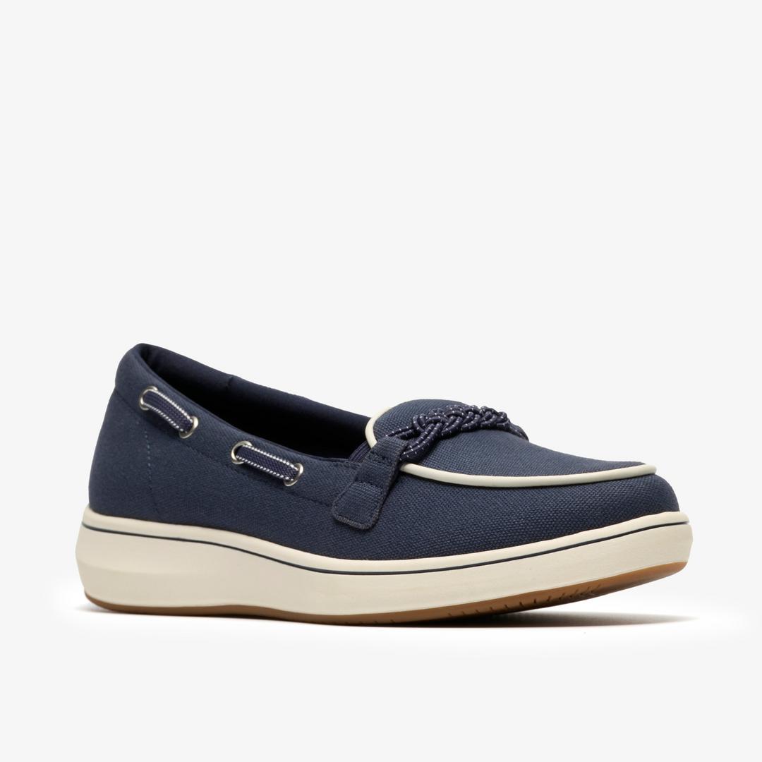 Womens BreezeSky Bay Navy Canvas Loafers - Image 4
