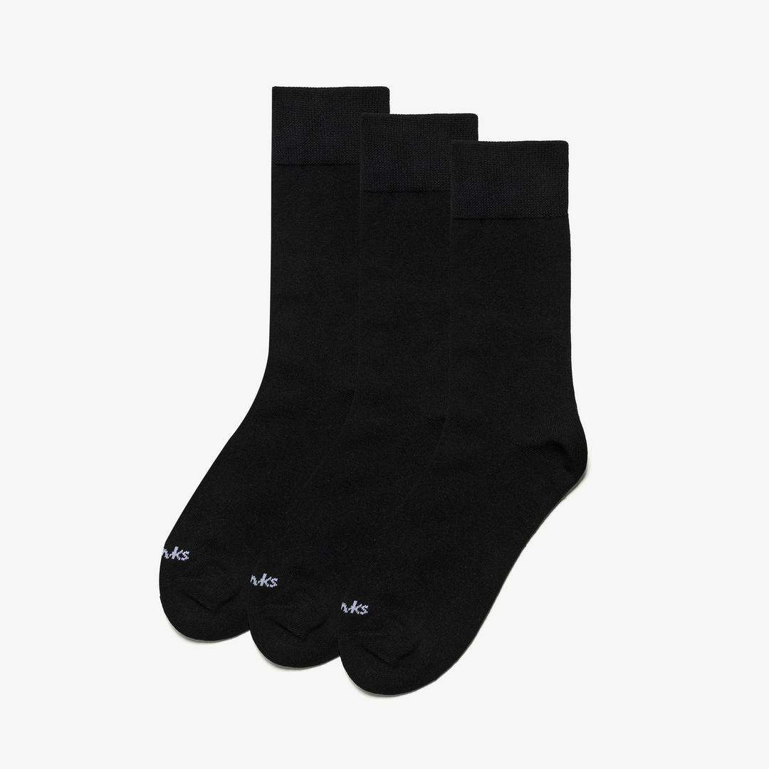 3 Pack Casual Crew Black Socks