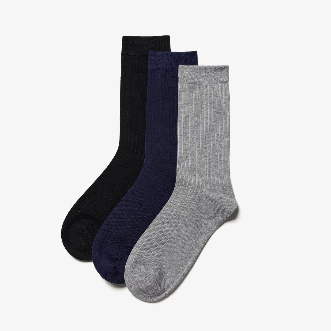 3 pack Crew Black Multicolour Socks