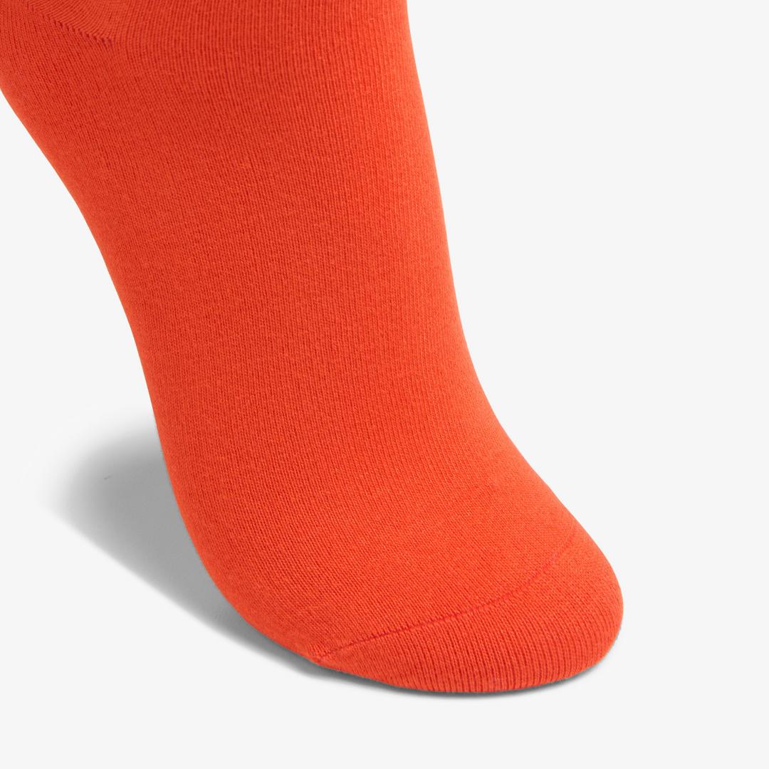 Womens Solid Dress Crew Orange Socks - Image 3