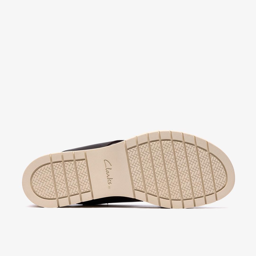 Womens Diaz Cross Black Leather Wedges - Image 3