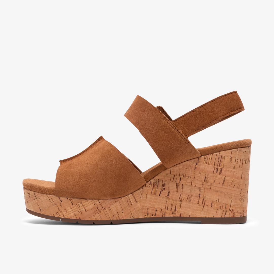 Womens Sabina Dream Tan Suede Wedges - Image 3