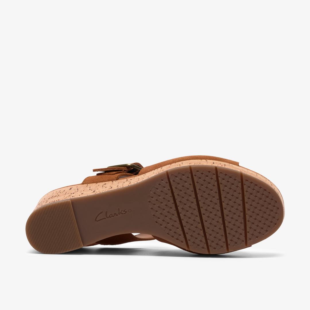 Womens Sabina Dream Tan Suede Wedges - Image 4
