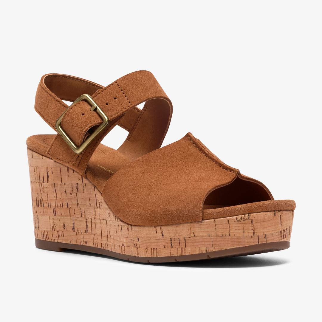 Womens Sabina Dream Tan Suede Wedges - Image 5