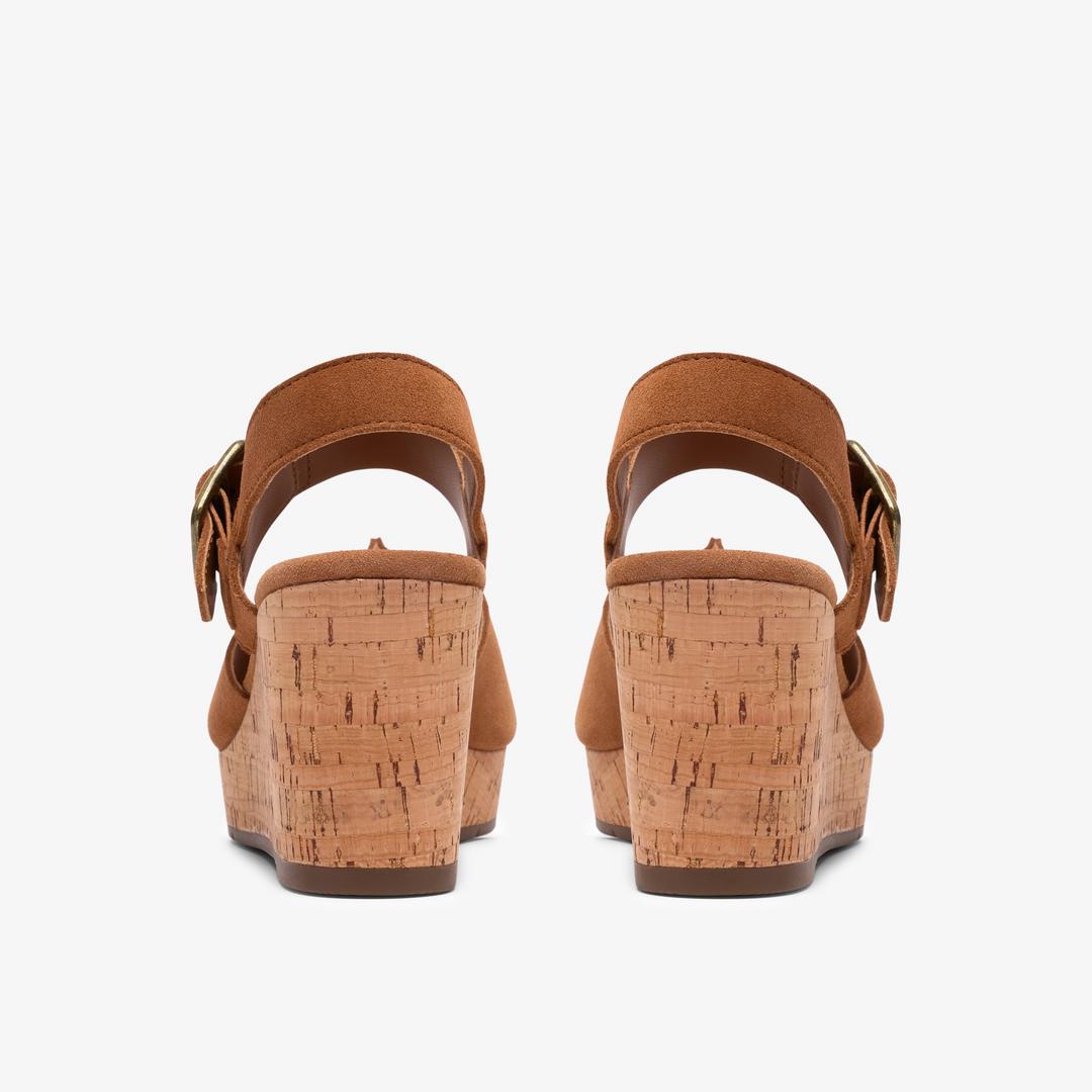 Womens Sabina Dream Tan Suede Wedges - Image 6