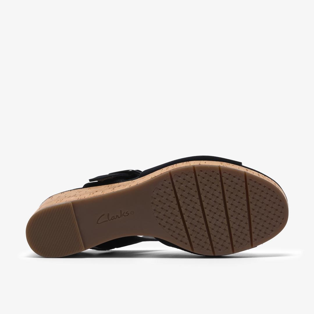 Womens Sabina Dream Black Suede Wedges - Image 3