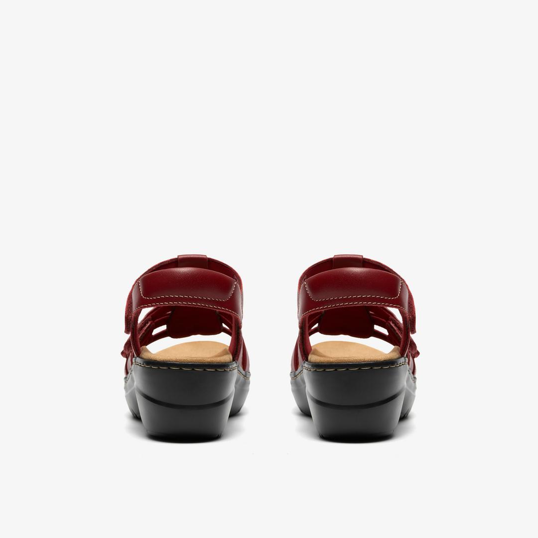 Womens Merliah2 Ruby Red Leather Wedges - Image 5
