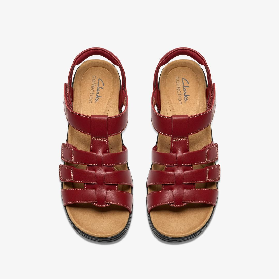Womens Merliah2 Ruby Red Leather Wedges - Image 6