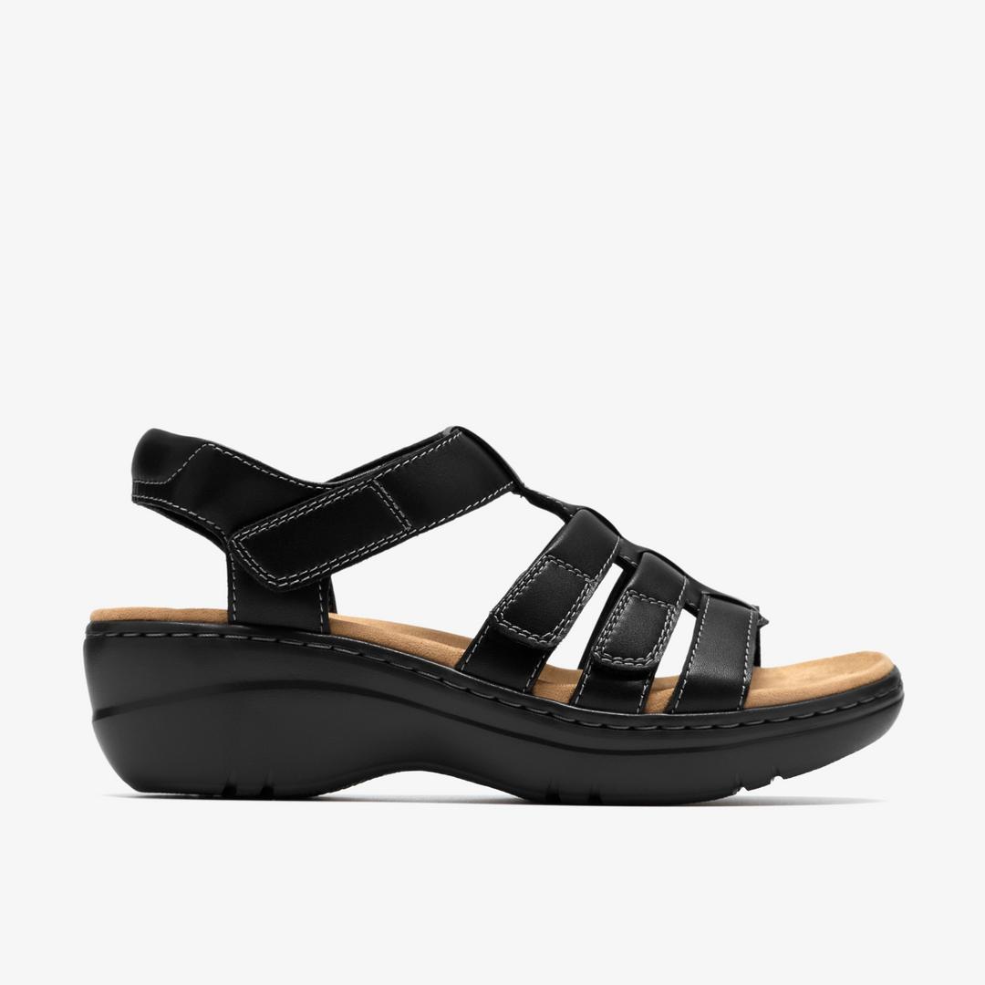 Womens Merliah2 Ruby Black Leather Wedges