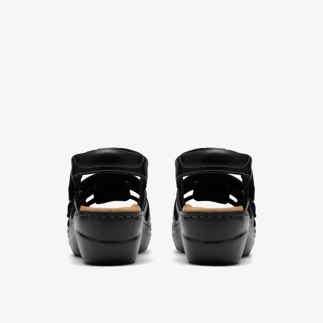 Womens Merliah2 Ruby Black Leather Wedges - Image 6