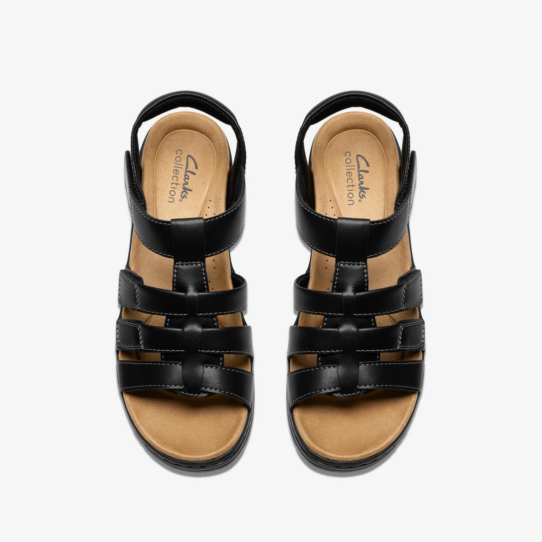 Womens Merliah2 Ruby Black Leather Wedges - Image 7