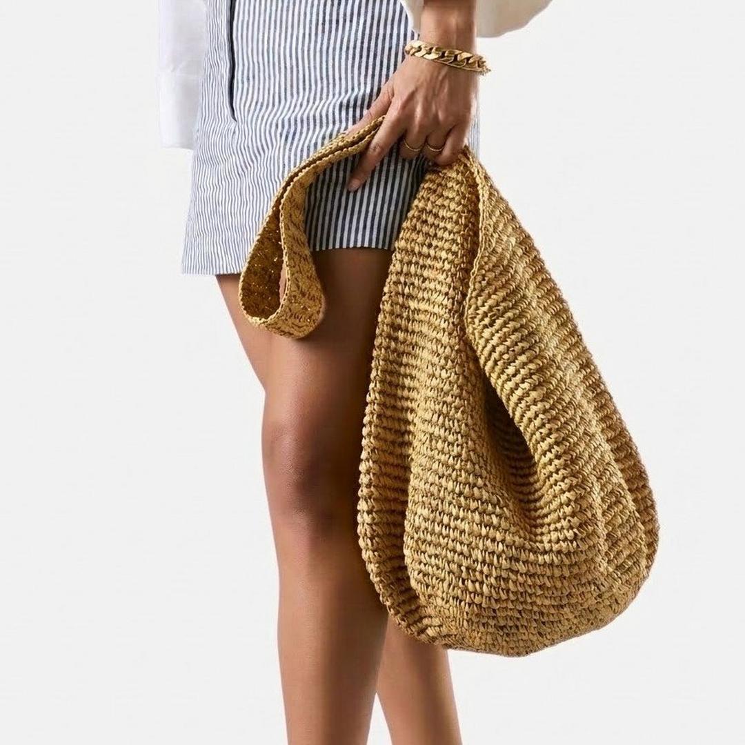 Womens Talia Straw Natural Tote Bag - Image 7