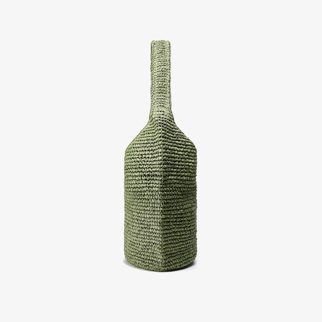 Womens Talia Straw Green Tote Bag - Image 3