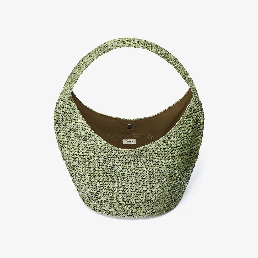 Womens Talia Straw Green Tote Bag - Image 4