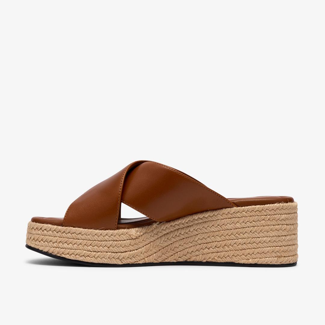 Womens Tessiah Mule2 Tan Leather Wedges - Image 2