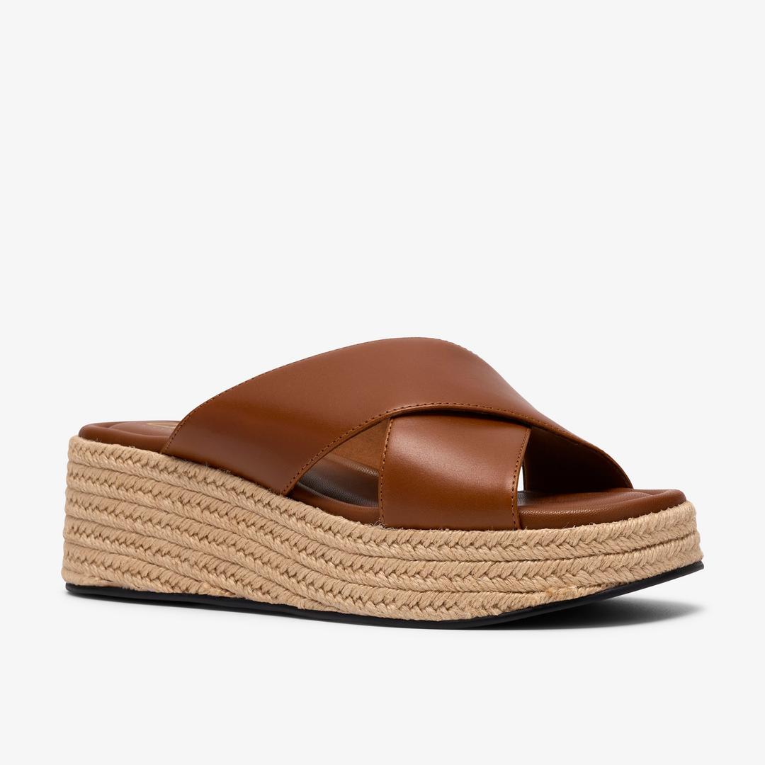 Womens Tessiah Mule2 Tan Leather Wedges - Image 4