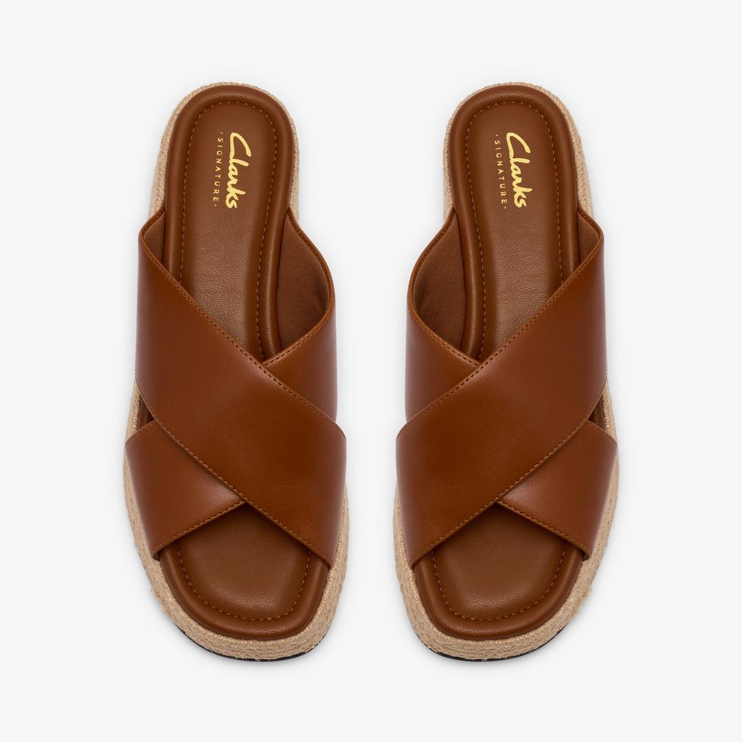 Womens Tessiah Mule2 Tan Leather Wedges - Image 6