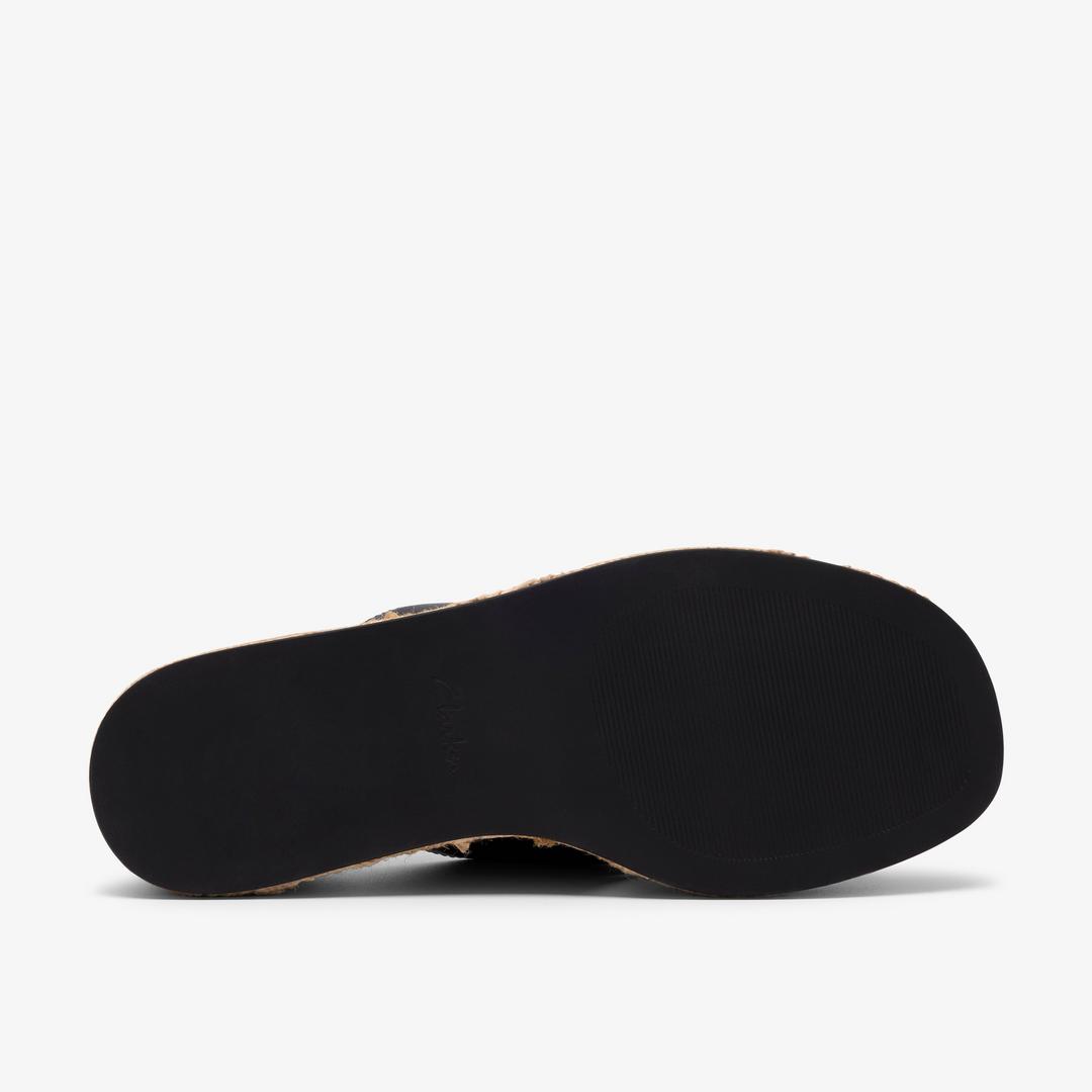 Womens Tessiah Mule 2 Black Leather Wedges - Image 3