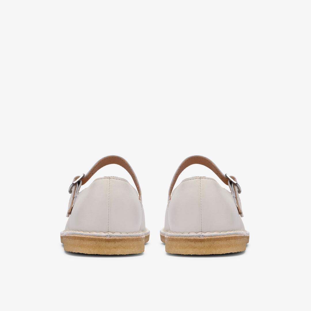Womens Desert Jane White Leather Mary Janes - Image 5