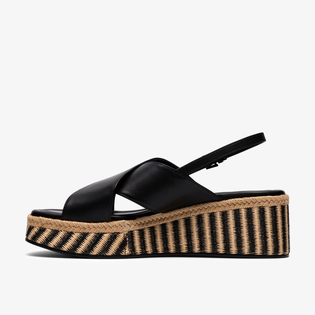 Womens Tessiah Cross2 Black Interest Wedges - Image 2