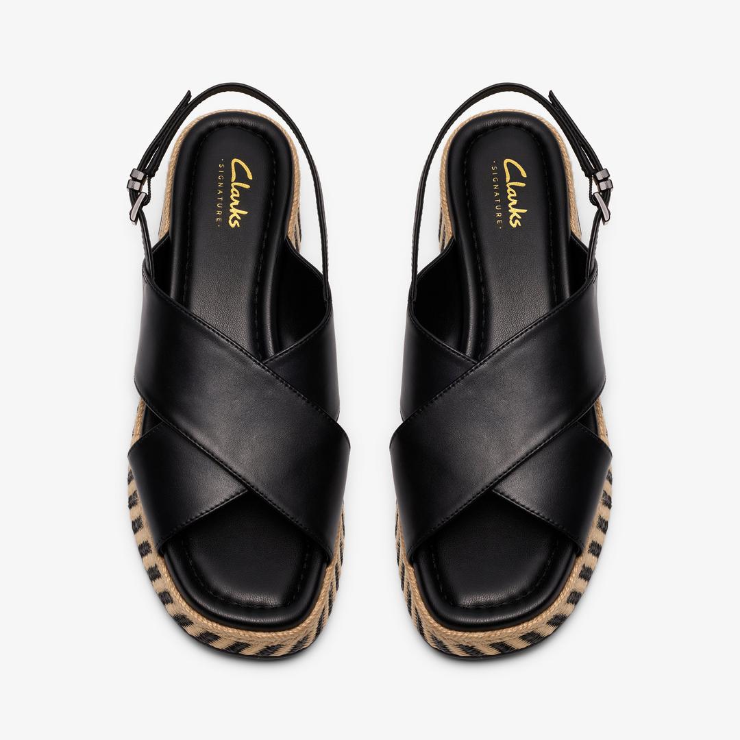 Womens Tessiah Cross2 Black Interest Wedges - Image 6