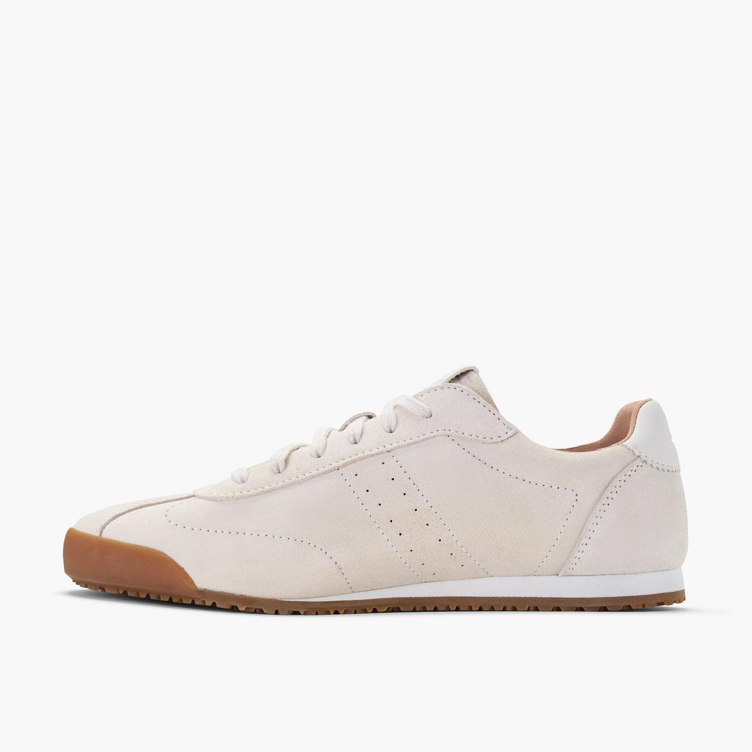 Womens Moritz Lo2 Off White Suede Sneakers - Image 2