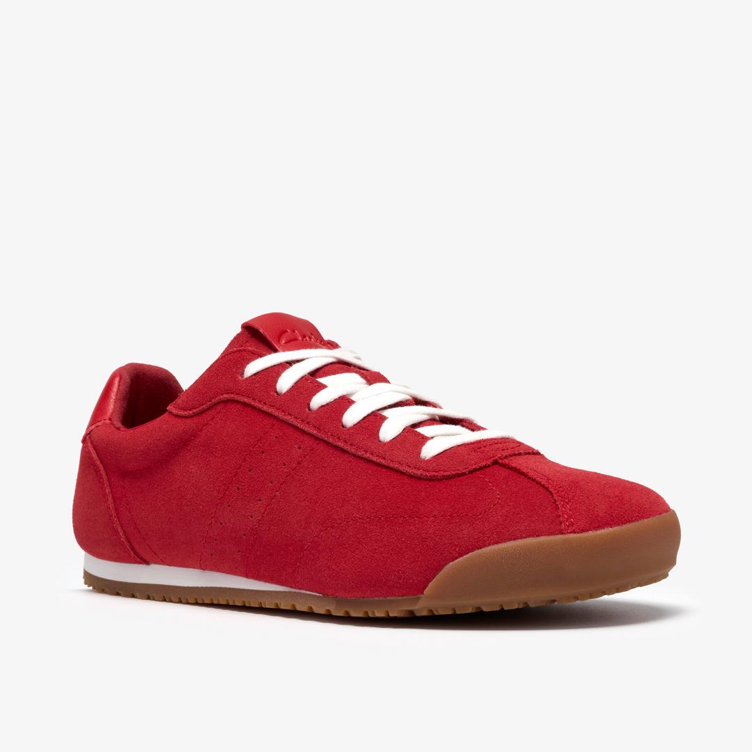 Womens Moritz Lo2 Red Suede Sneakers - Image 4