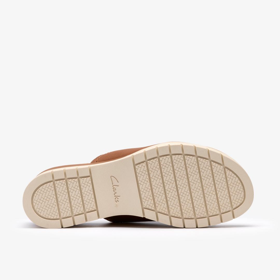 Womens Diaz Slide Tan Leather Wedges - Image 3