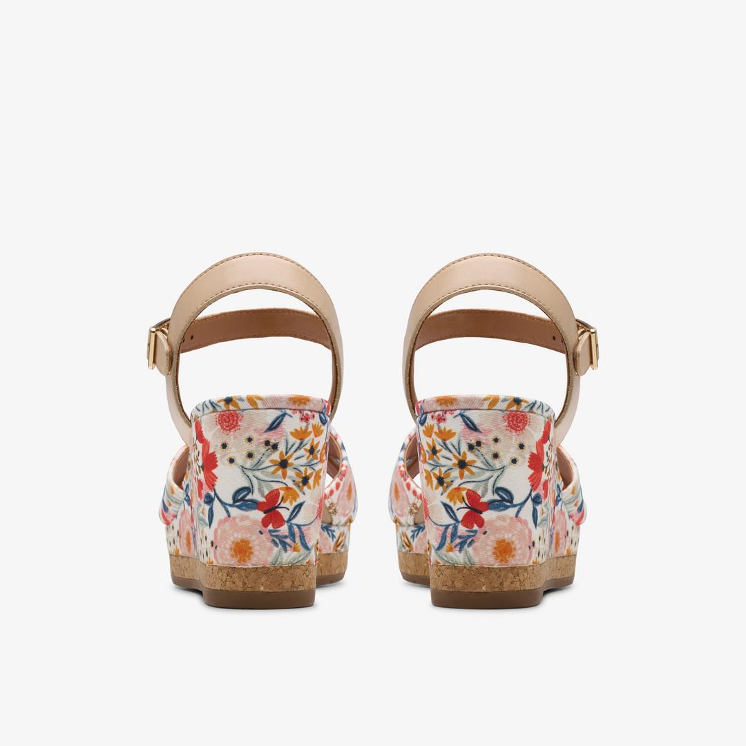 Womens Chicly Floral White Wedges - Image 5