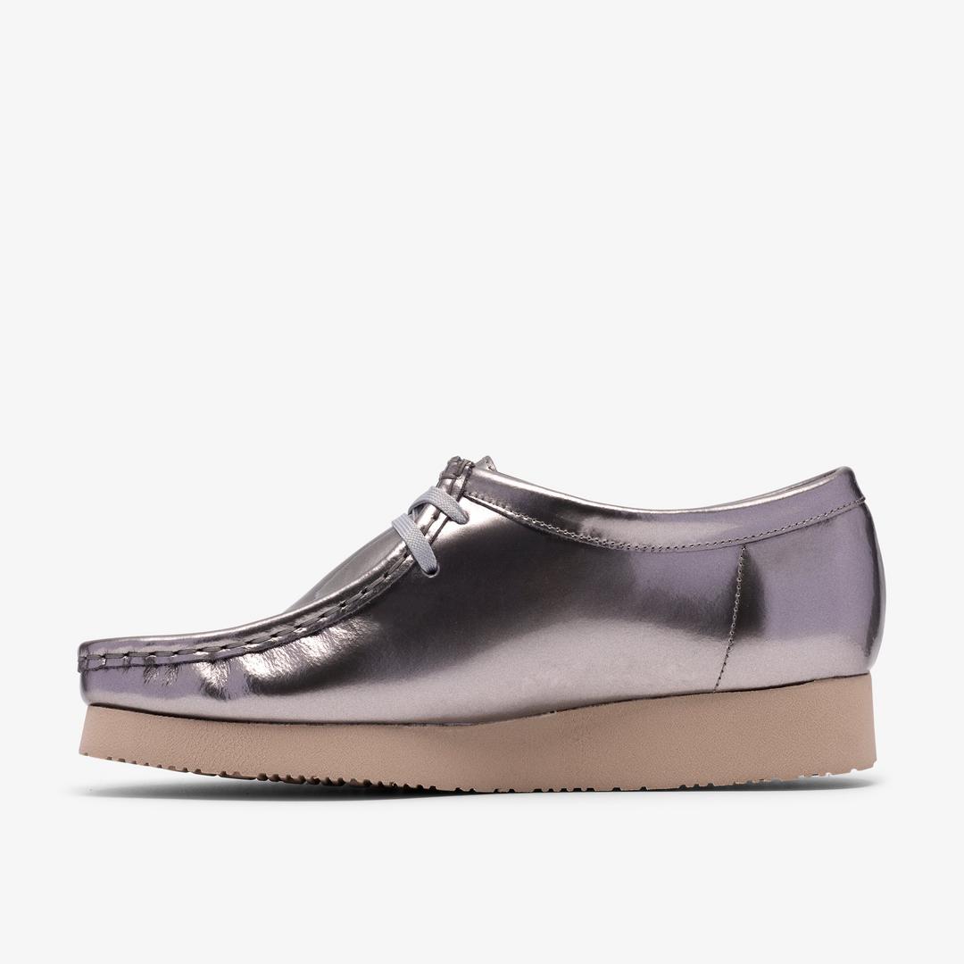 Womens Wallabee 2604 Silver Patent Wallabees - Image 3