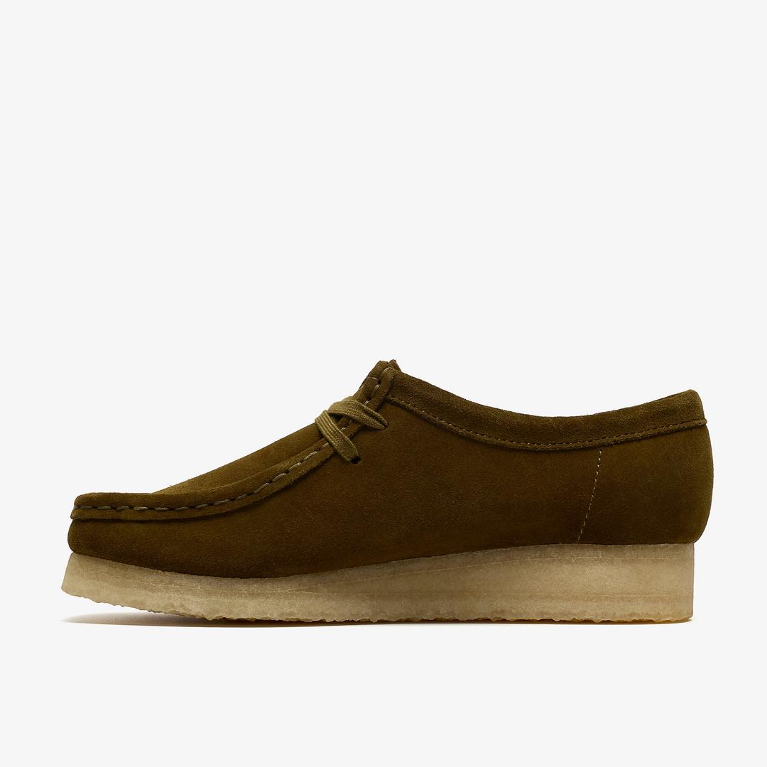 Womens Wallabee Olive Suede Wallabees - Image 2