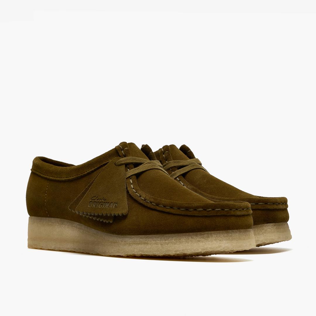 Womens Wallabee Olive Suede Wallabees - Image 4