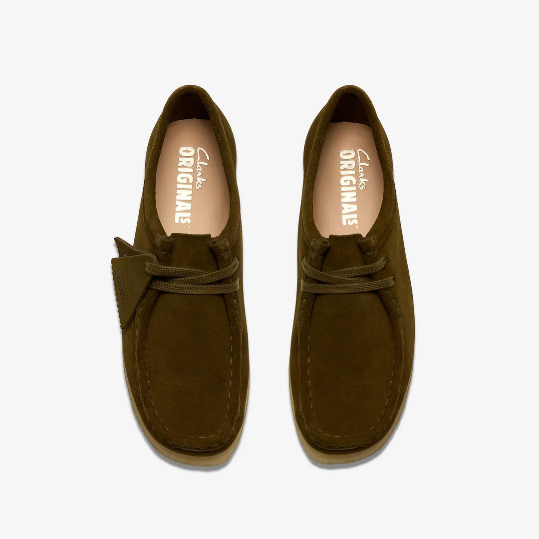 Womens Wallabee Olive Suede Wallabees - Image 6