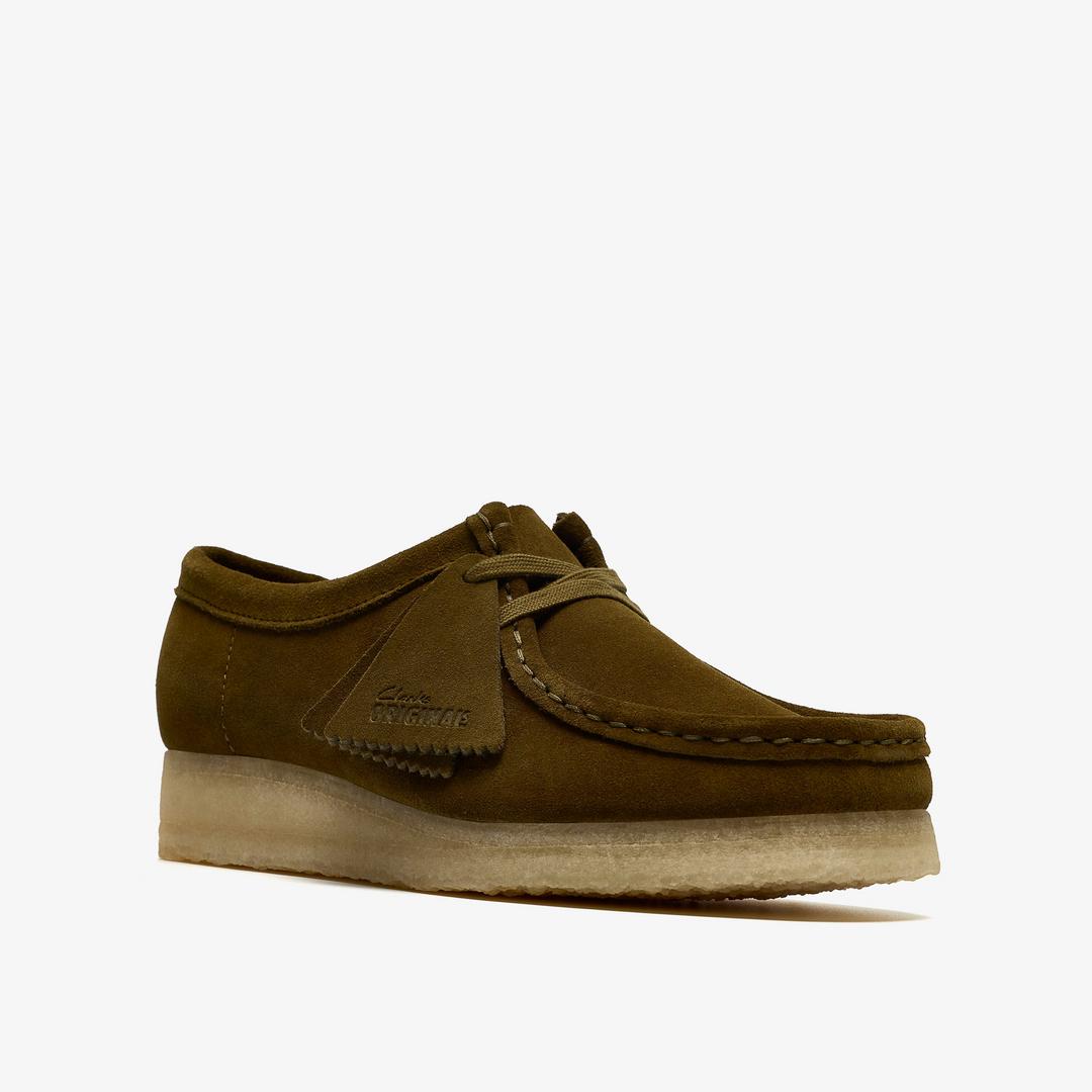 Womens Wallabee Olive Suede Wallabees - Image 7