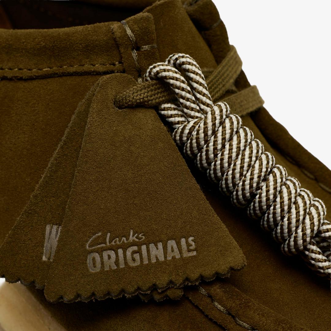 Womens Wallabee Olive Suede Wallabees - Image 8