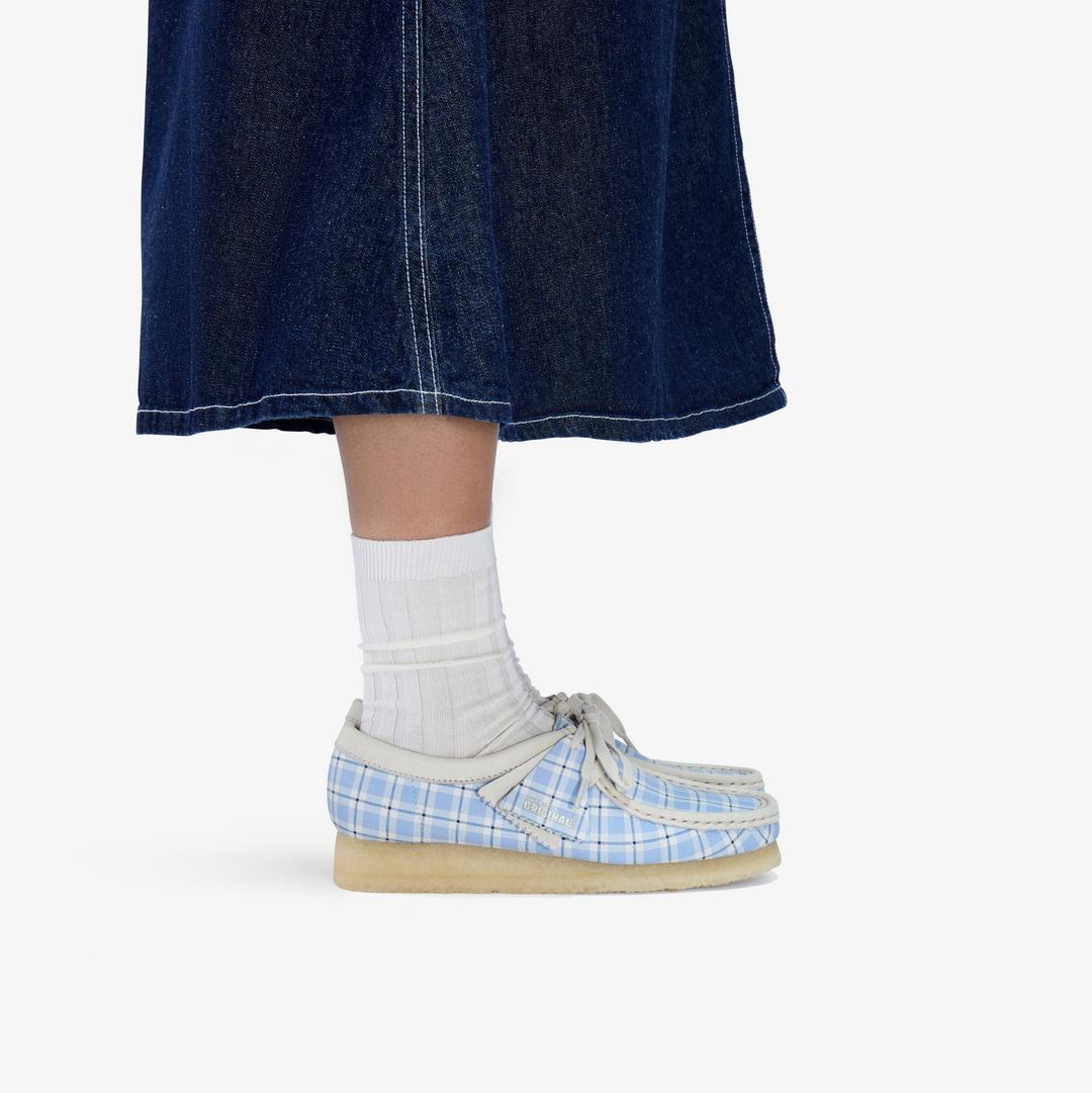 Womens Wallabee Gingham Blue Check - Image 2