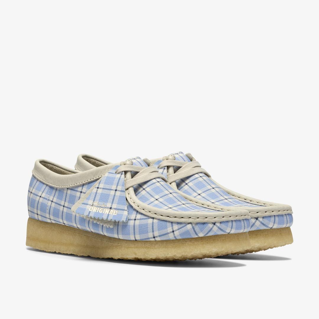 Womens Wallabee Gingham Blue Check - Image 5
