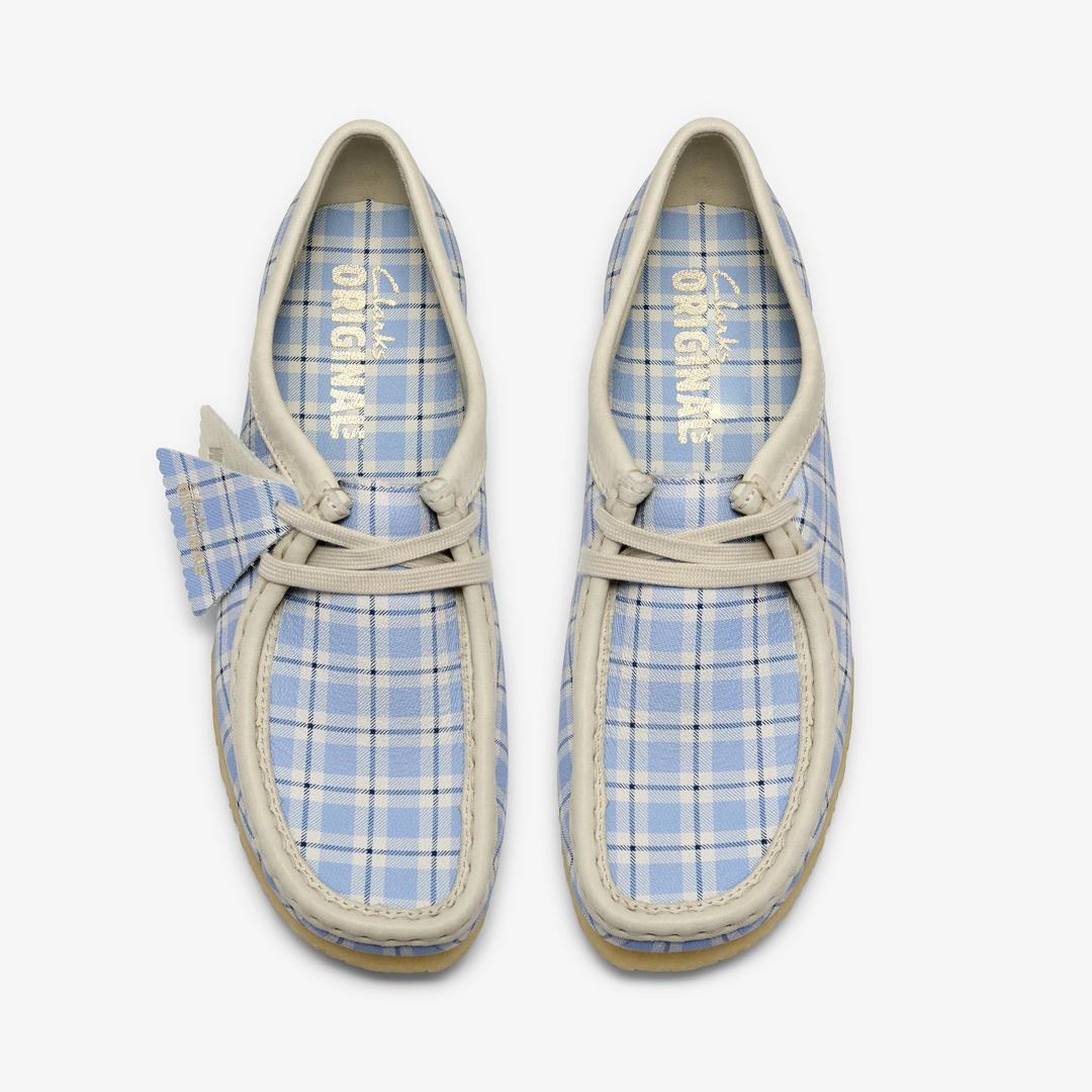 Womens Wallabee Gingham Blue Check - Image 7