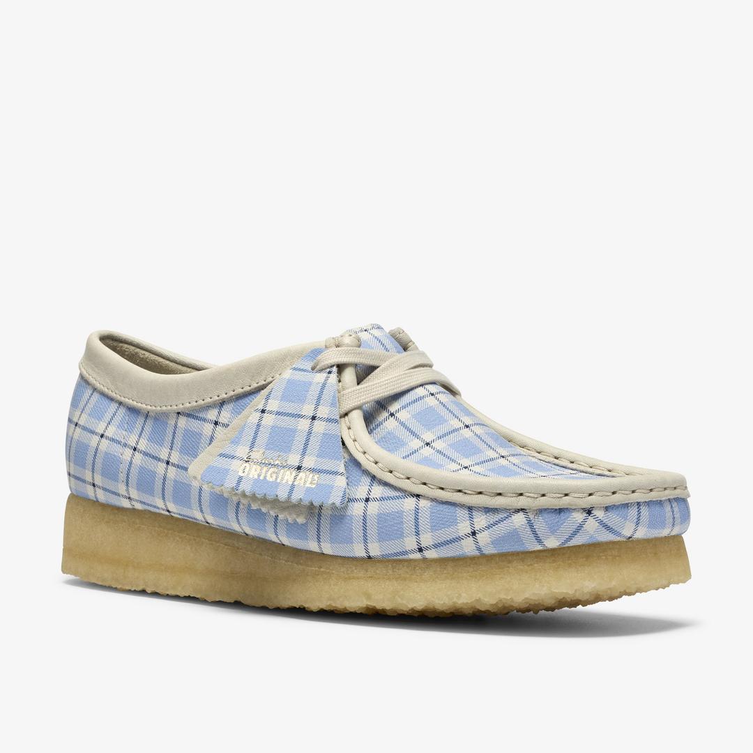 Womens Wallabee Gingham Blue Check - Image 8