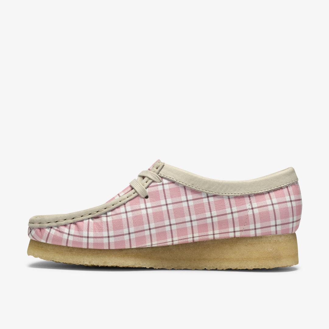 Womens Wallabee Gingham Pink Check - Image 3