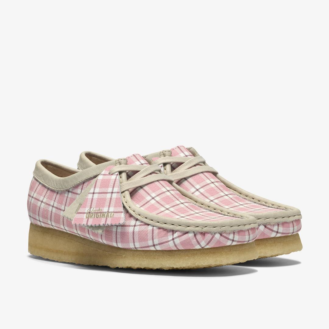 Womens Wallabee Gingham Pink Check - Image 5