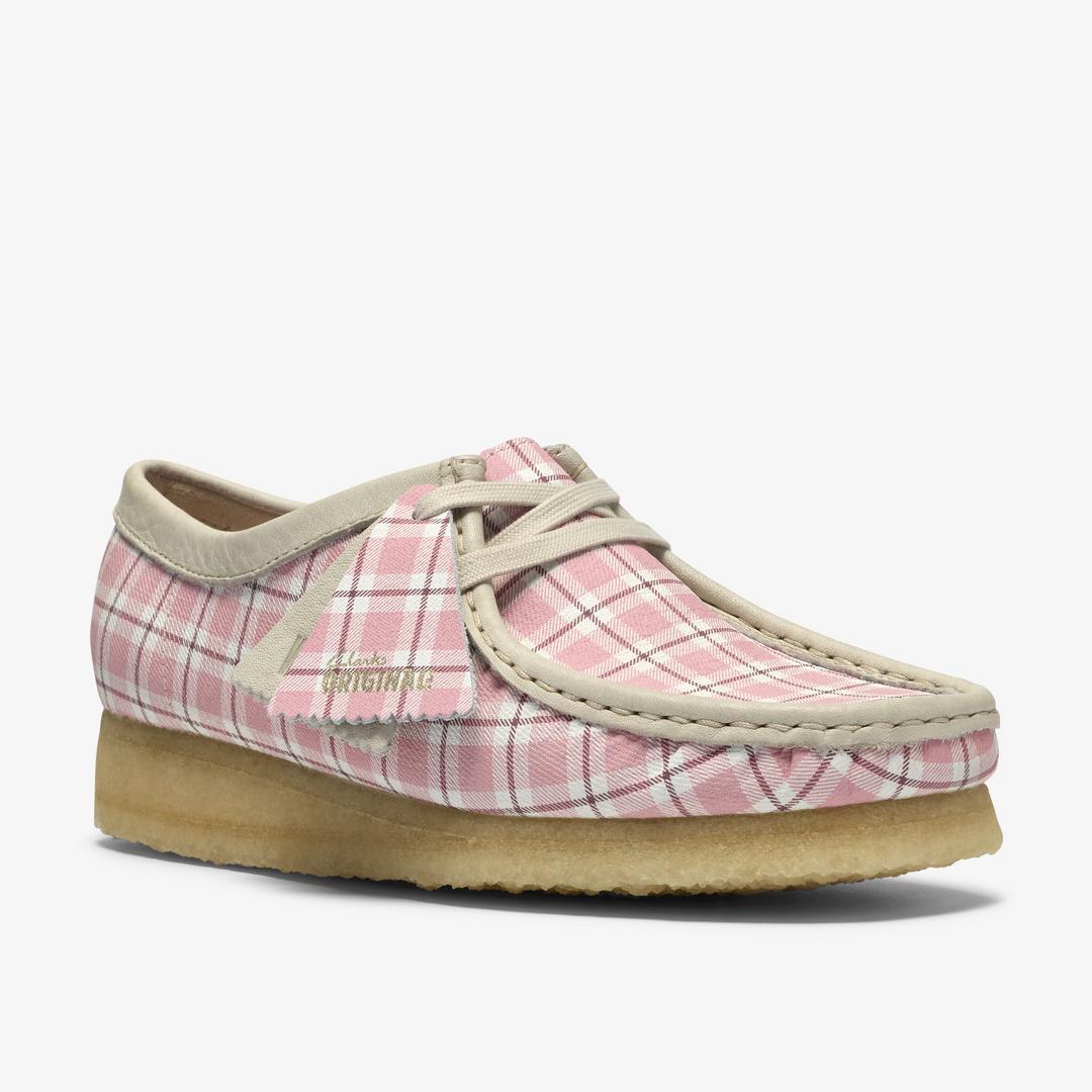 Womens Wallabee Gingham Pink Check - Image 8