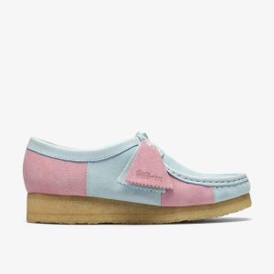 Womens Wallabee Pale Blue Pink Stripe