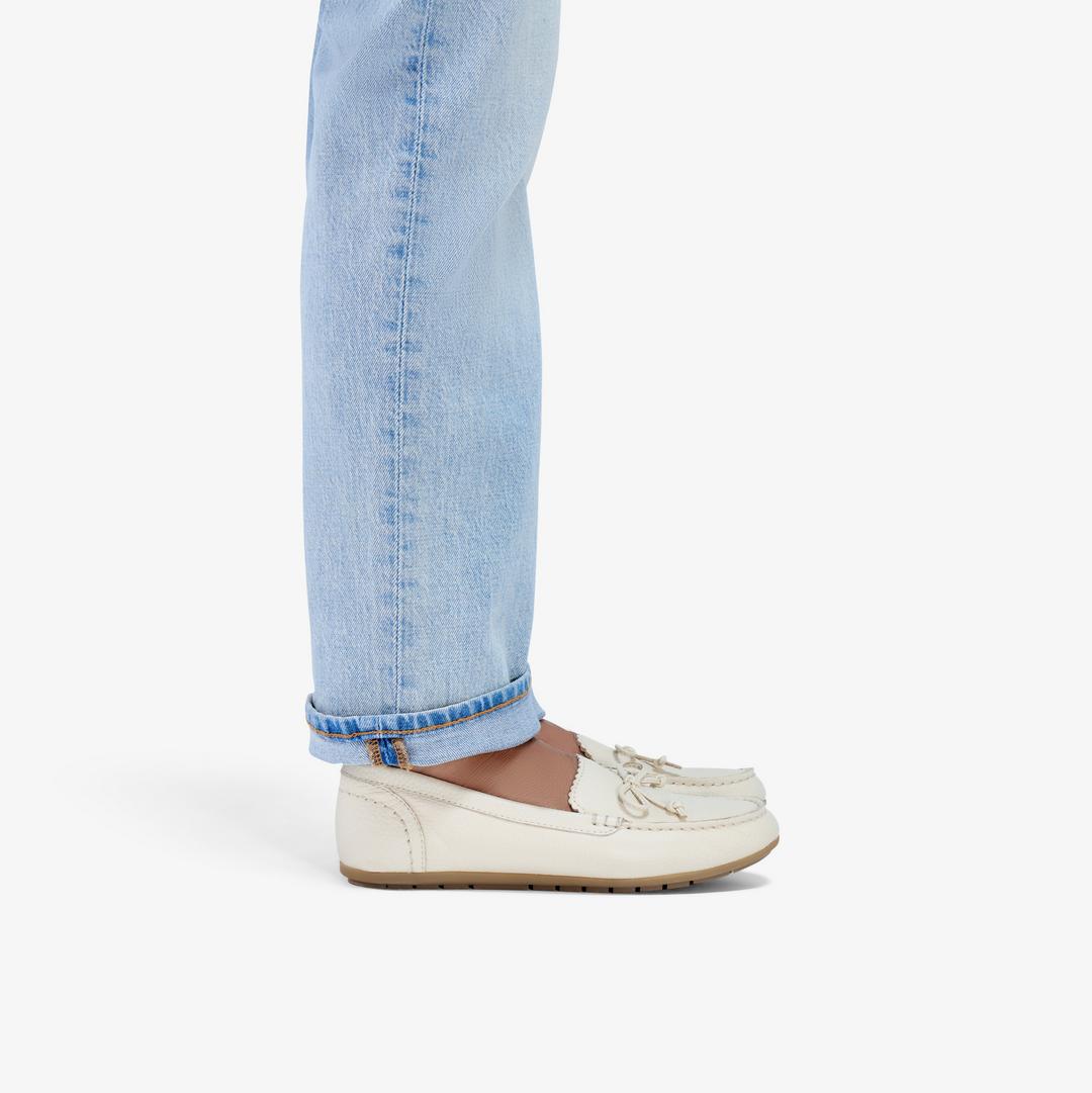 Womens Elliotte Sail Cream Leather Moccasins - Image 2
