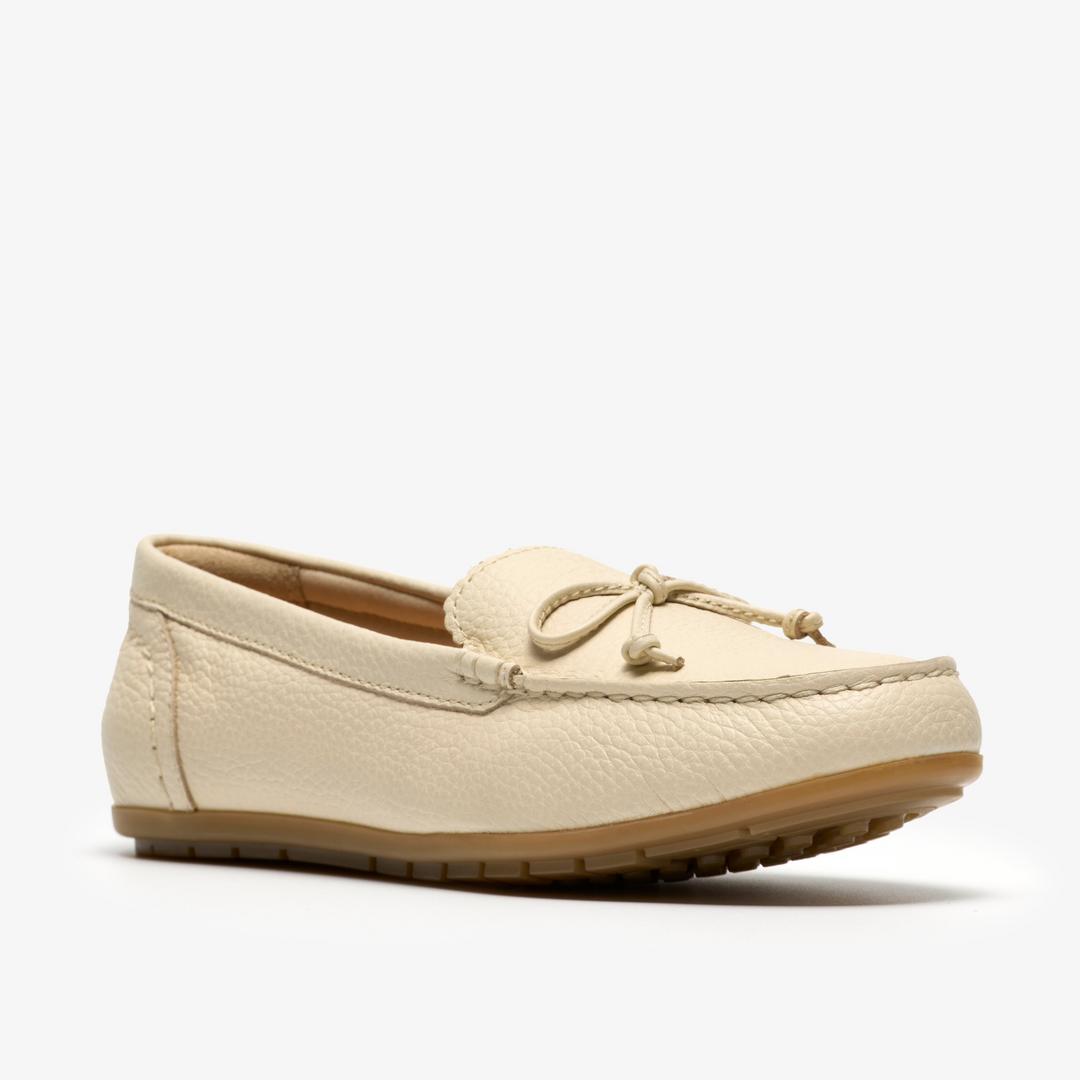 Womens Elliotte Sail Cream Leather Moccasins - Image 7