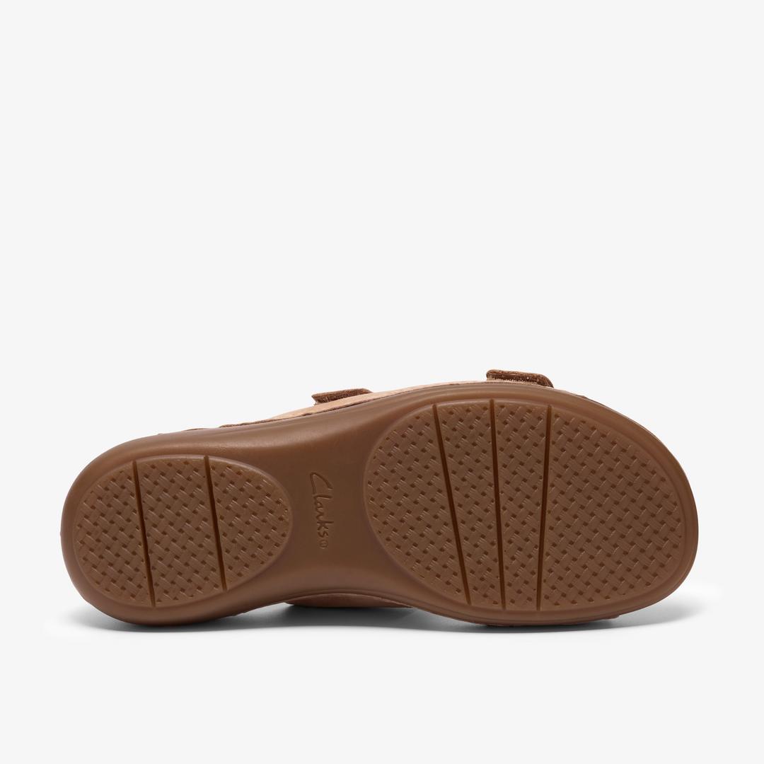 Womens Cecily Step Beige Nubuck Flat Sandals - Image 3